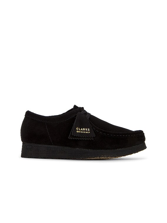 Clarks Wallabee in Black Suede | FWRD