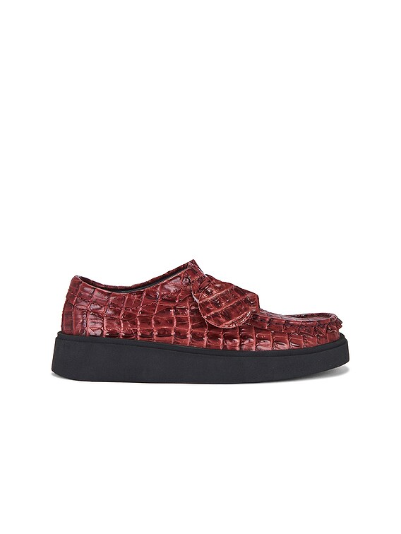 Clarks x Martine Rose Torview Wallabee Shoes in Burgundy | FWRD