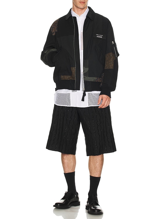 COMME des GARCONS HOMME Satin And Multi Fabrics Jacket in Black