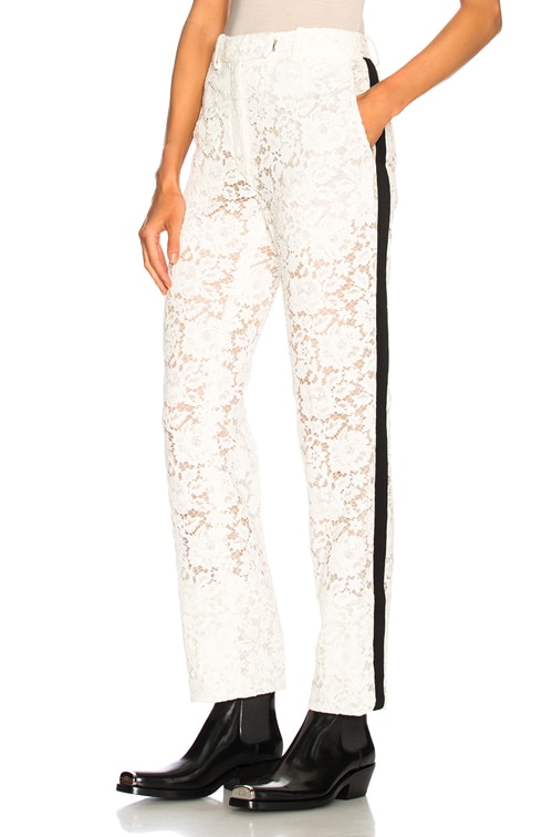 ambitie partitie toevoegen CALVIN KLEIN 205W39NYC Cotton Viscose Lace Trousers in Ivory | FWRD