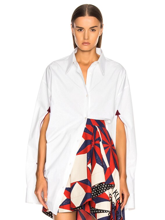 CALVIN KLEIN 205W39NYC Cape Sleeve Shirt in Optic White | FWRD