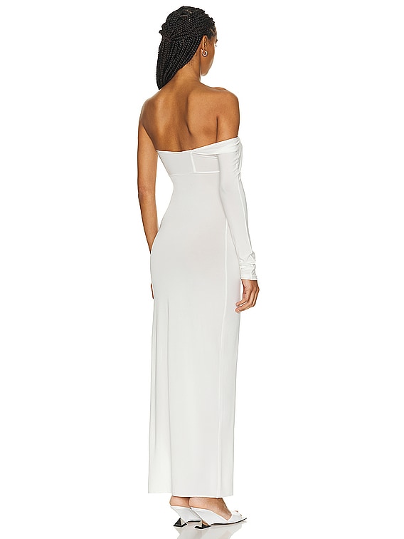 Courreges Twist Crepe Jersey Long Dress in Heritage White | FWRD