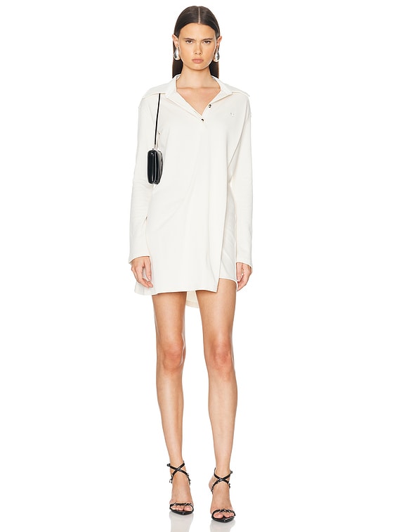 Courreges Twist Cotton Polo Dress in Natural | FWRD