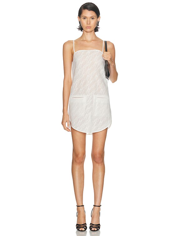 Courreges Circle Lace Dress in Heritage White | FWRD