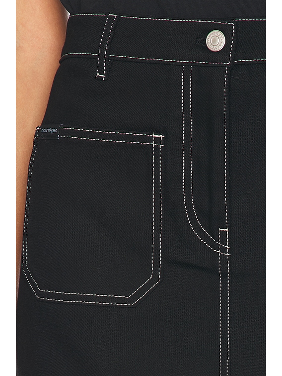 COURREGES 国内買付 2-POCKET DENIM SKIRT Courreges 2 Pocket Denim Skirt in Black & White | FWRD