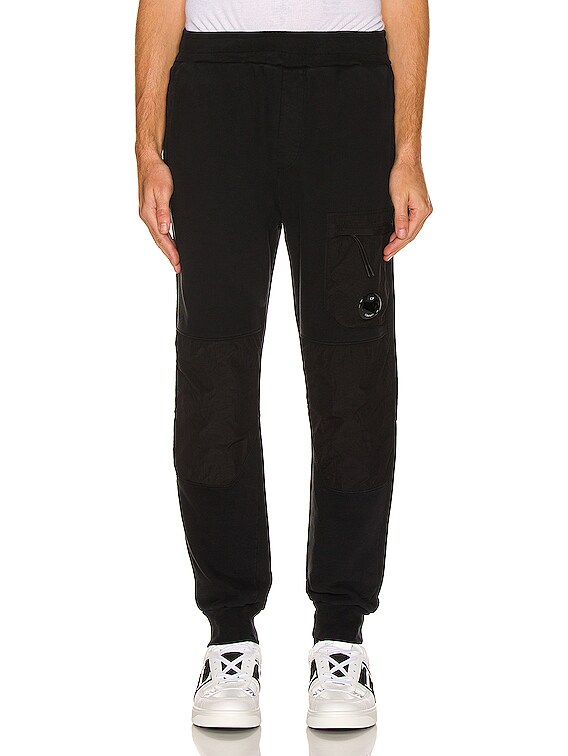 C.P. Company Diagonal Fleece Mixed Utility Pants in Black | FWRD C.P. Company Diagonal Fleece Mixed Utility Pants in Black | FWRD