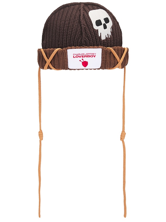 Charles Jeffrey LOVERBOY Skull Balloon Beanie in Brown | FWRD