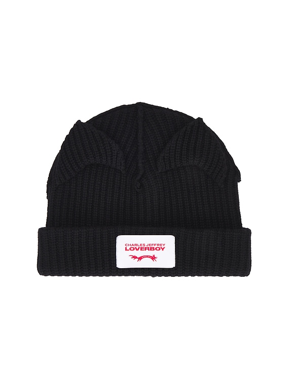 Charles Jeffrey LOVERBOY Supersized Chunky Ears Beanie in Black | FWRD