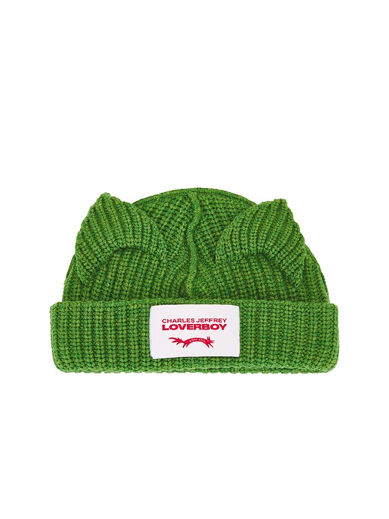 Charles Jeffrey LOVERBOY Chunky Ears Beanie in Green | FWRD