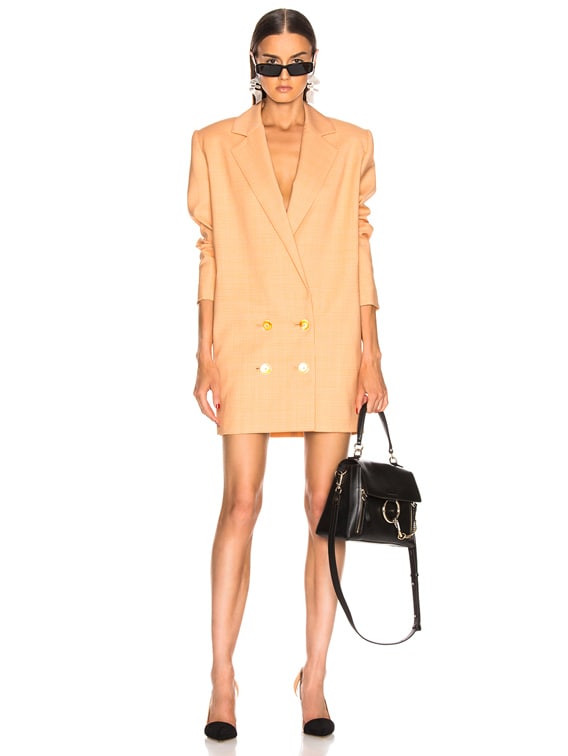 CARMEN MARCH Blazer Dress in White Yellow FWRD