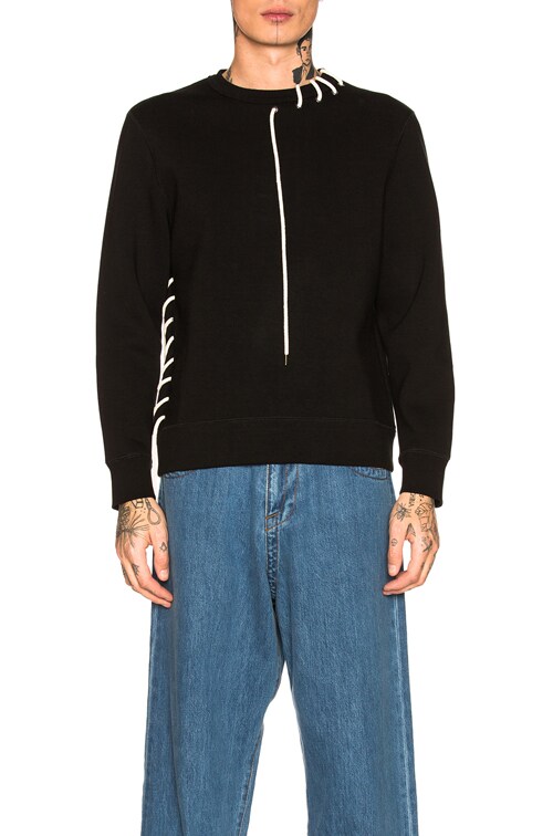 Craig Green Laced Bonded Sweatshirt in Black | FWRD