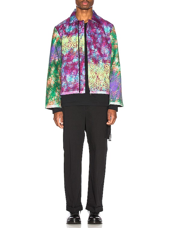 Craig Green Vibrating Floral Line Stitch Worker Jacket in Purple