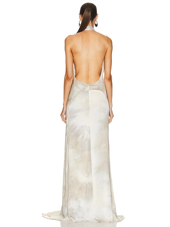Flower-detail Asymmetric Gown