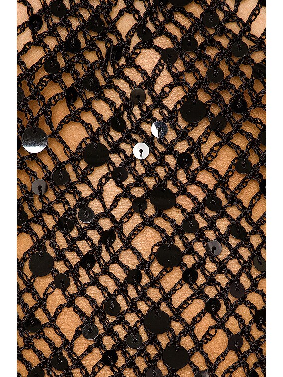 Coperni Sequin Crochet Dress in Black | FWRD Coperni Sequin Crochet Dress in Black | FWRD