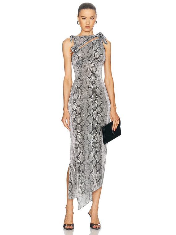 パーティードレス Coperni Snake Print Asymmetric Flower Gown Snake Print Asymmetric Flower Gown – Coperni