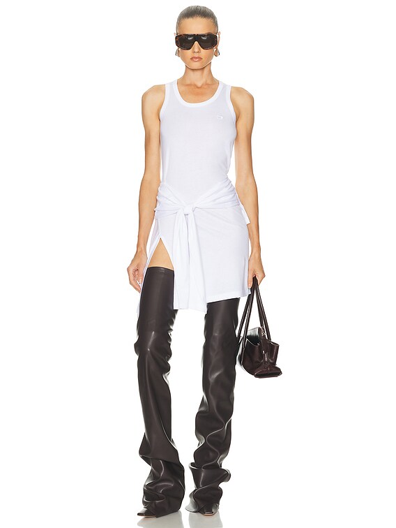 Coperni Knotted Jersey Dress in White | FWRD