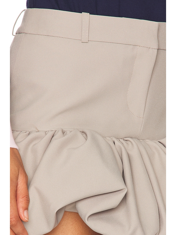 Gathered Hem Tailored Skirt