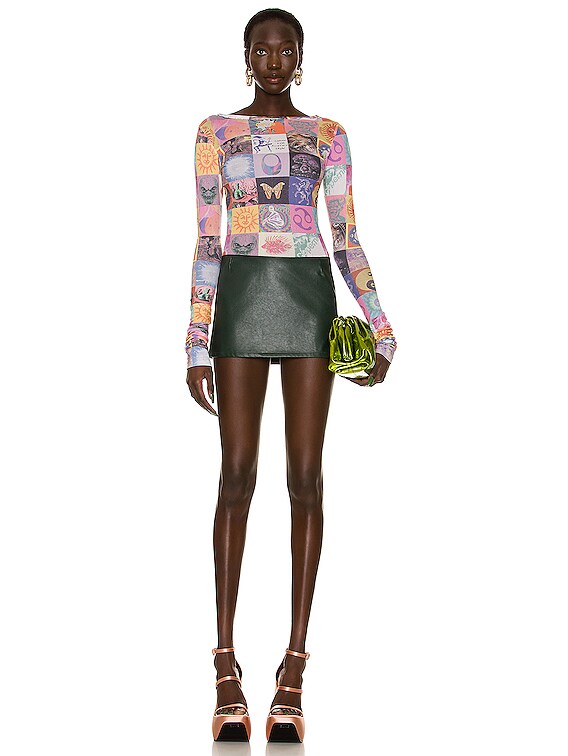 Coperni Blotter Print Mesh Top in Multicolor | FWRD