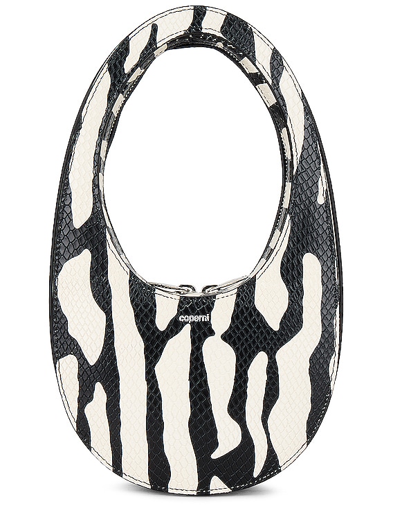 Coperni Zebra Print Mini Swipe Bag in White & Black | FWRD