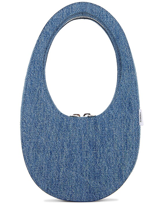 Coperni Swipe Mini Denim Shoulder Bag in Blue