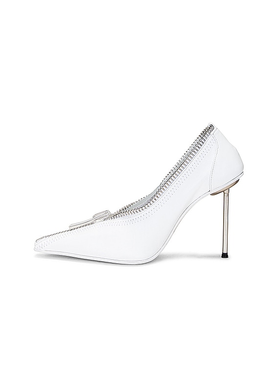 Coperni Spike Heel Zip Pump in Optic White | FWRD