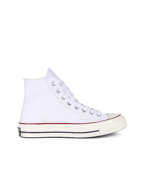 Converse Chuck 70 Canvas Hi Tops in White, Garnet, Egret | FWRD