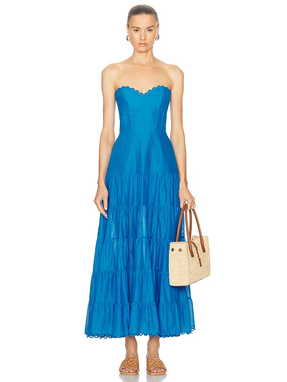 charo ruiz blue dress CHARO RUIZ BLOSSEL LONG DRESS – MaruschkadeMargo main image 0