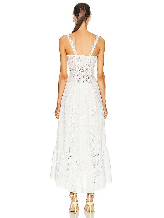 collared midi dress Fallon Linen-Blend Collared Midi Dress in Ivory
