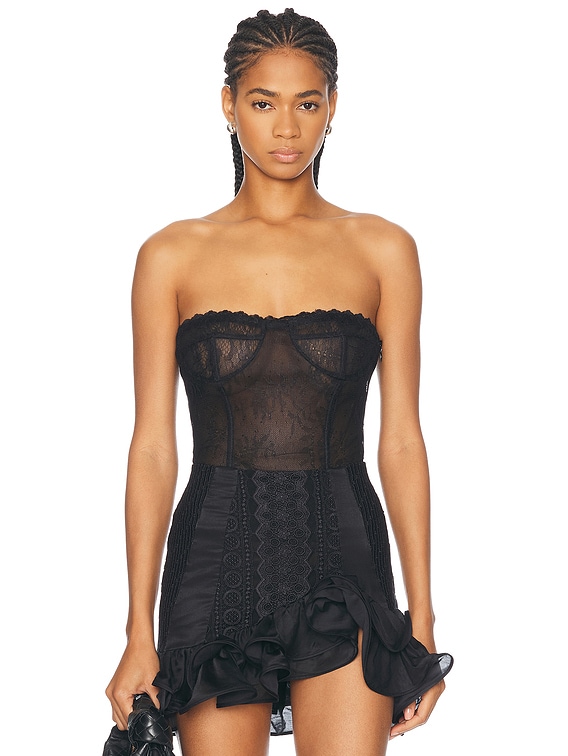 Charo Ruiz Ibiza Sette Bustier Top in Black Myth | FWRD