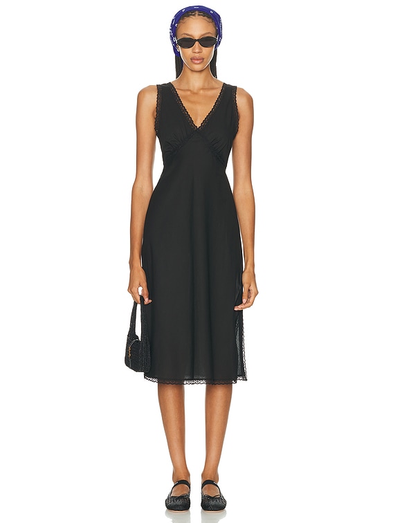 knee length dresses for ladies Everlane Bias Cut Slip Dress in Silk Charmeuse in Graphite, Size 00 main image 1