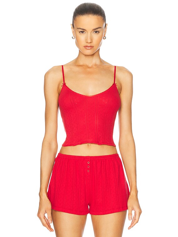 トップス theredthread S cross camisole curve bk THE RED THREAD S cross camisole curv THEREDTHREAD / ザレッド