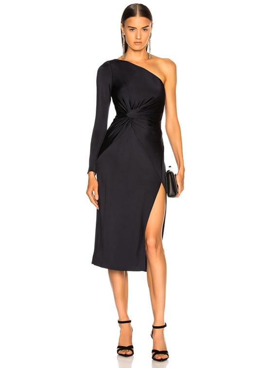 Cushnie Twist One Shoulder Dress in Ink | FWRD