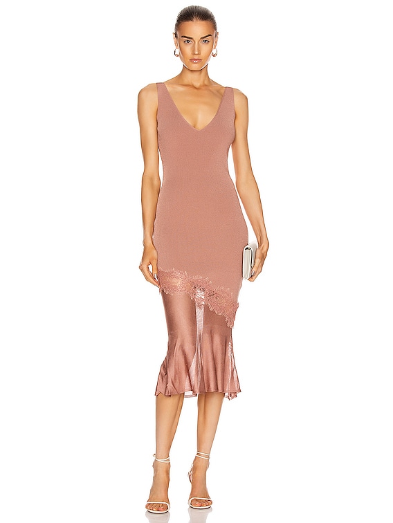 rose gold knitted dress