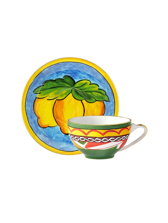 Set 4 Espresso Cup & Saucer Lemon