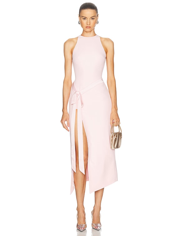 Satin Bow Detail Midi Dress