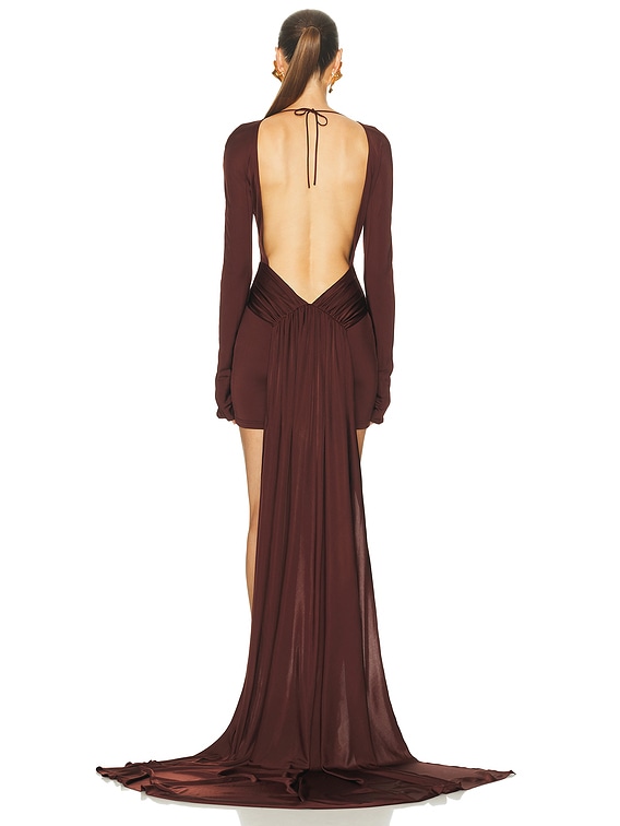 Open Back Long Sleeve Mini Dress