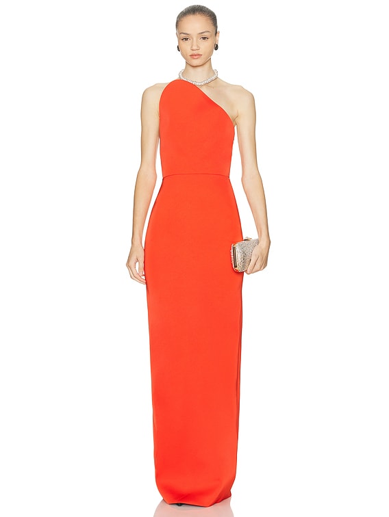 ワンピース David Koma Dresses David Koma Asymmetric Cut Strapless Gown in Red | FWRD