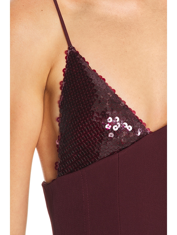 david koma burgundy dress ASYMMETRIC CUT STRAPLESS MIDI DRESS – David Koma main image 0