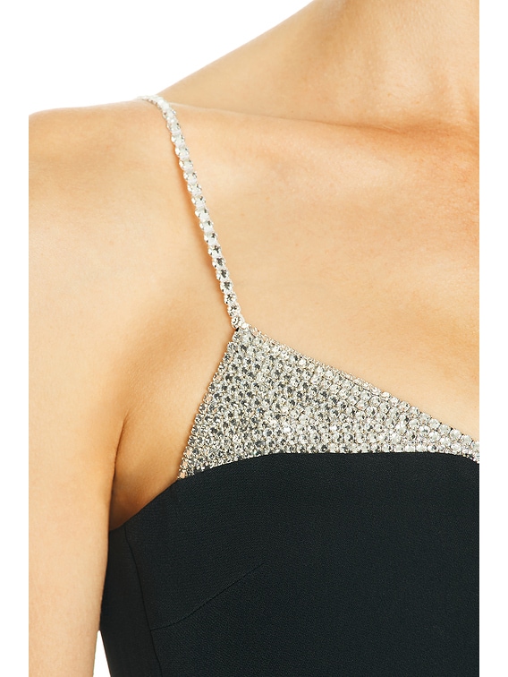 Crystal Embroidered Strap Mini Dress