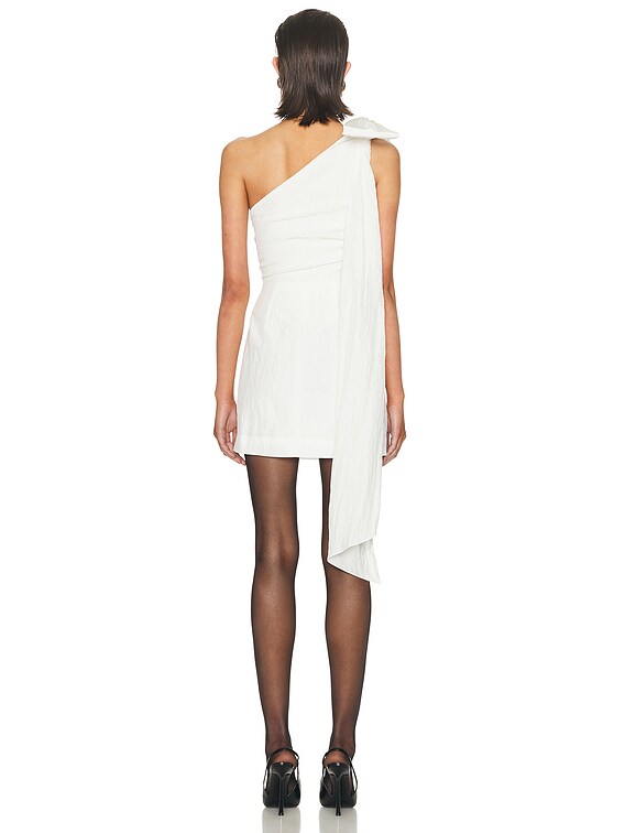David Koma One Shoulder Mini Dress in White - Size UK 14 David Koma One Shoulder Mini Dress in White - Size UK 14
