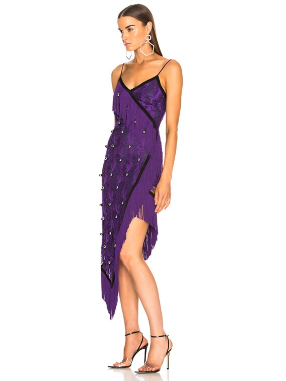 next purple fringe dress