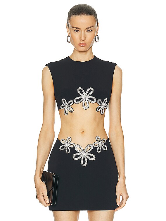 オールインワン・サロペット David Koma Speckled Rhinestone Embr Mini Jersey David Koma Speckled Rhinestone Embr Mini Jersey in Black | Lyst