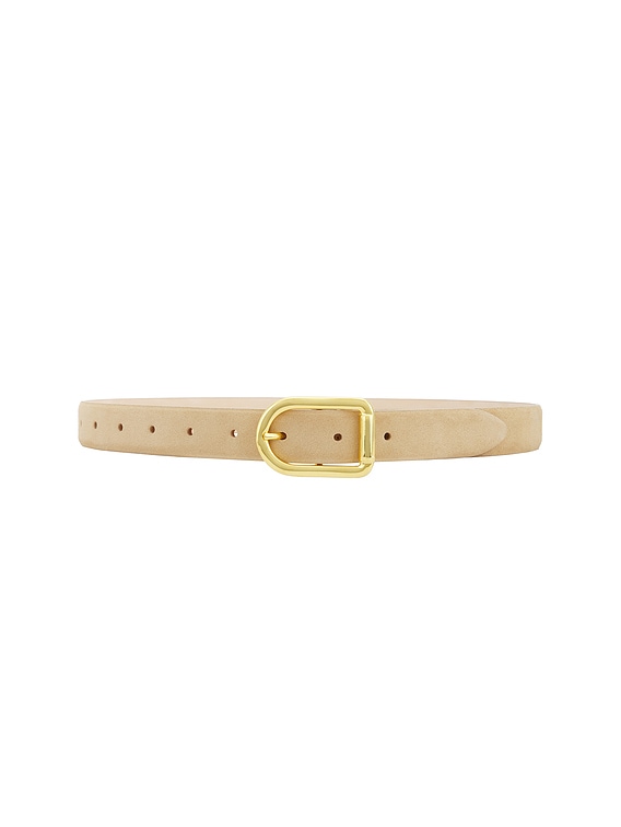 DEHANCHE Mija Suede Belt in Beige & Gold | FWRD display picture 1