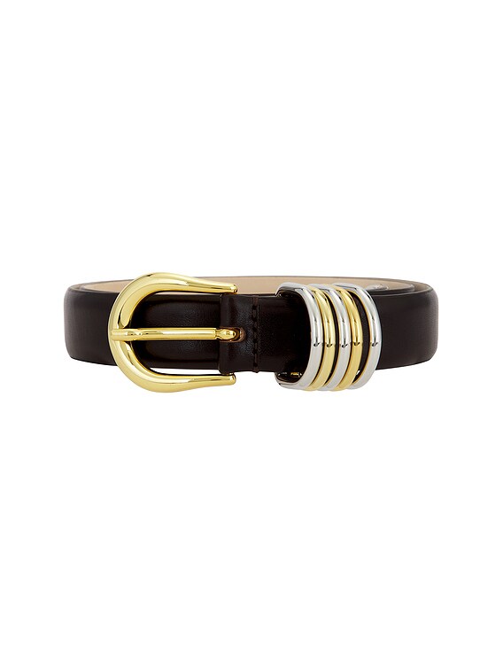 DEHANCHE Hollyhock Belt in Deep Brown & Mixed Metal | FWRD
