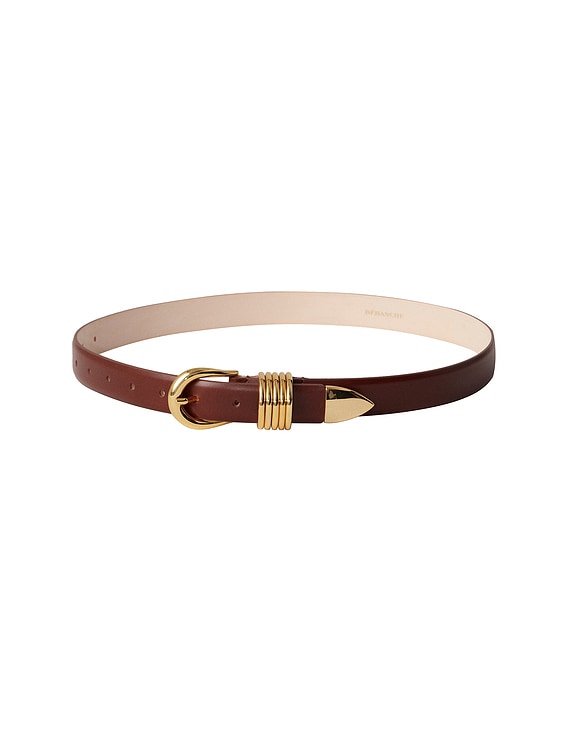 DEHANCHE Hollyhock Belt in Mahogany & Gold | FWRD