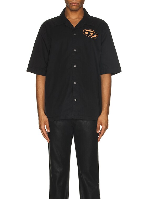 Diesel Stan Bleach Button Down Shirt in Black | FWRD