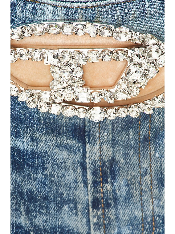 Diesel ロゴプレート デニムトップ Diesel Logo-plaque denim top - Blue - Women | A108620LICI01
