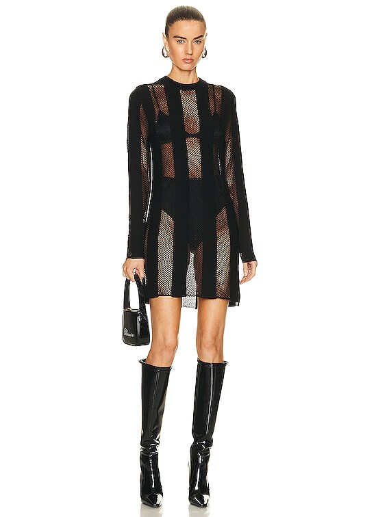 black tall mini dress Coa High-Neck Open-Back Mini Dress in Black main image 1