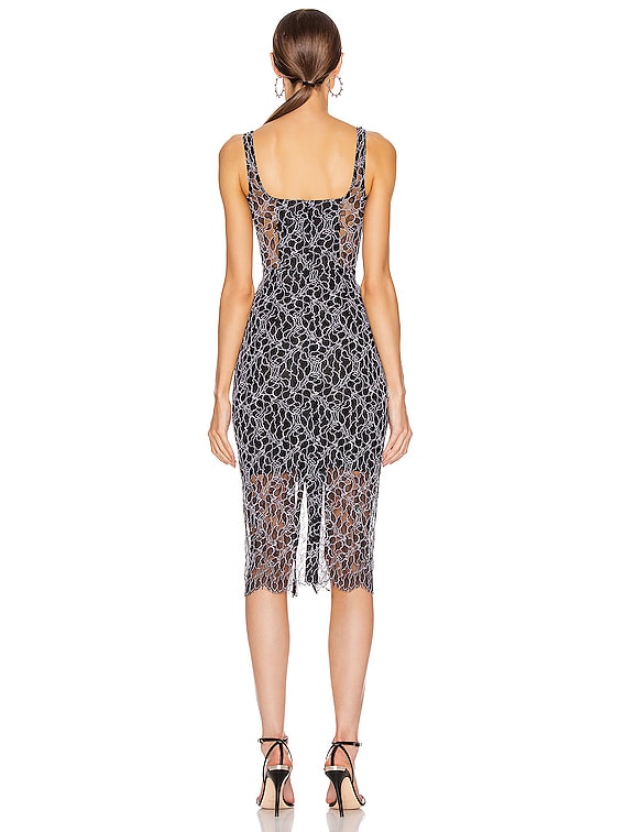 Dion Lee Vein Lace Corset Dress in Black & White | FWRD Dion Lee Vein Lace Corset Dress in Black & White | FWRD