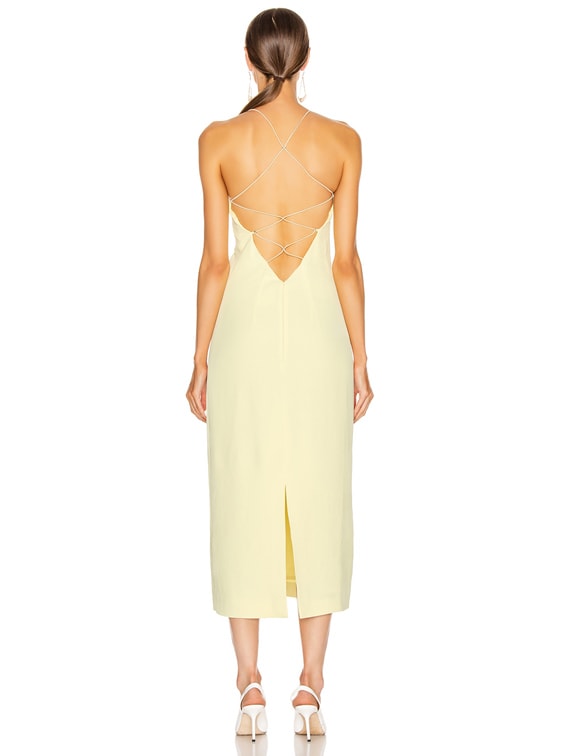 Dion Lee Floating Coil Slip Dress in Lemon